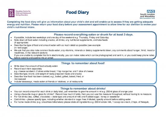 picture1_Diet Therapy Pdf 132075 | Mccaed Arfid Team Food Diary