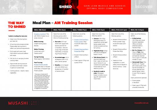 picture Lean Bulk Meal Plan Pdf 132124 | Musashi The Way To Shred Meal Plan 2019
