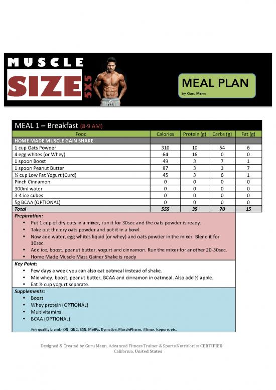 picture Meal Plan For Muscle Gain Pdf 131326 | Muscle Size 5x5   Nutrition Plan