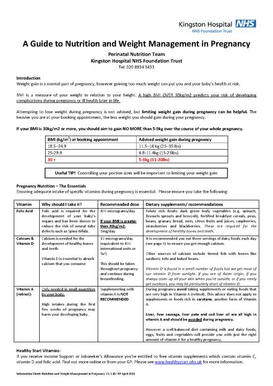 picture1_Nutrition Pdf 131536 | Nutrition And Weight Management In Pregnancy