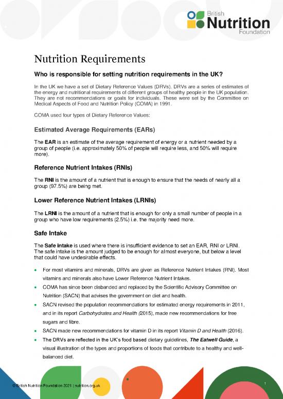 picture Nutrition Pdf 131392 | Nutrition Requirements Update