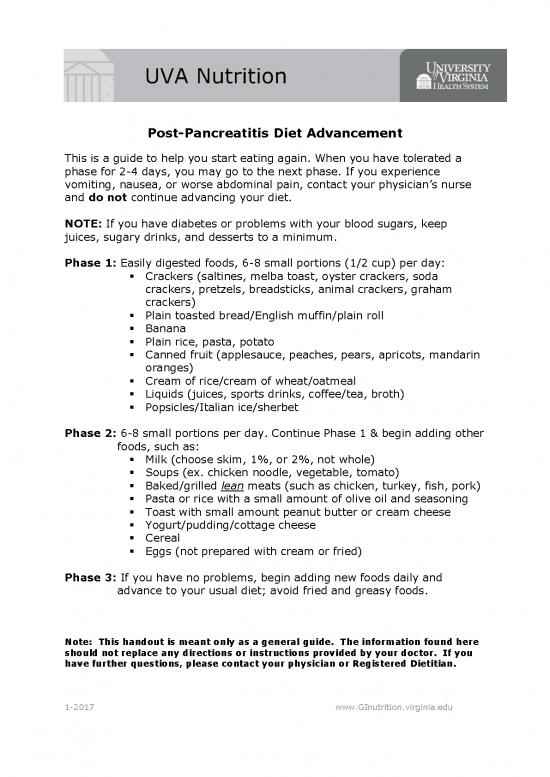 picture Pancreatitis Diet Pdf 132083 | Post Pancreatitis Diet 1 17