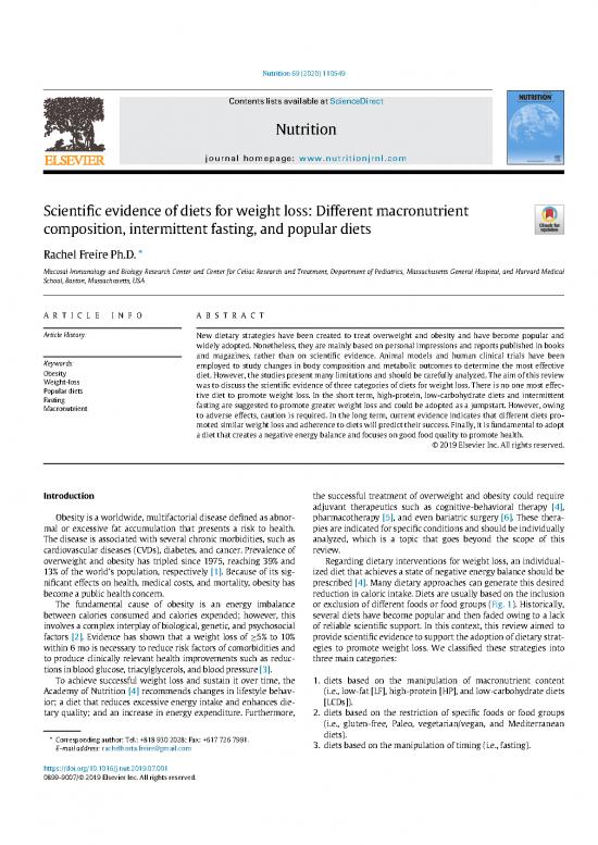 picture Nutrition Pdf 131660 | Scientific Evidence Of Diets For Weight Loss Different Macronutrient Composition, Intermittent Fasting And Popular Diets