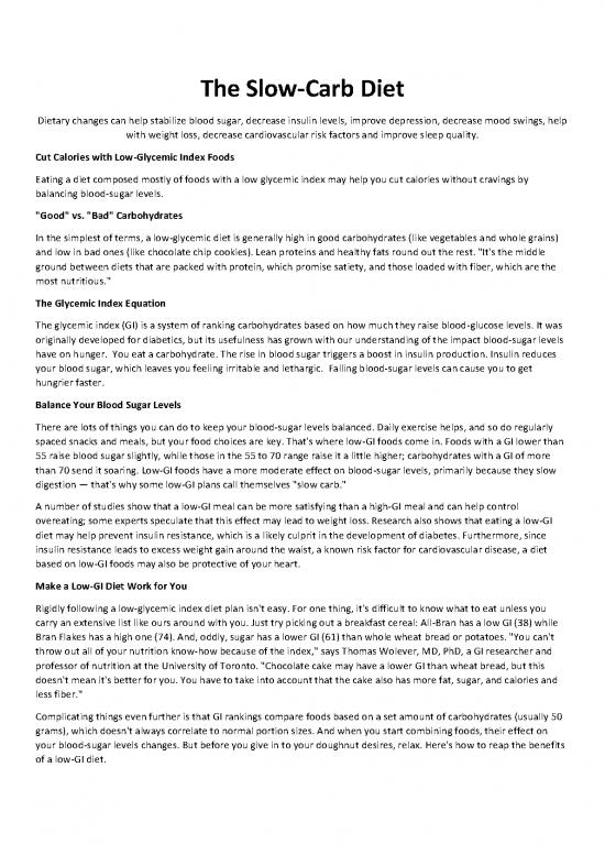 picture1_Diet Therapy Pdf 131711 | Slow Gi Foods