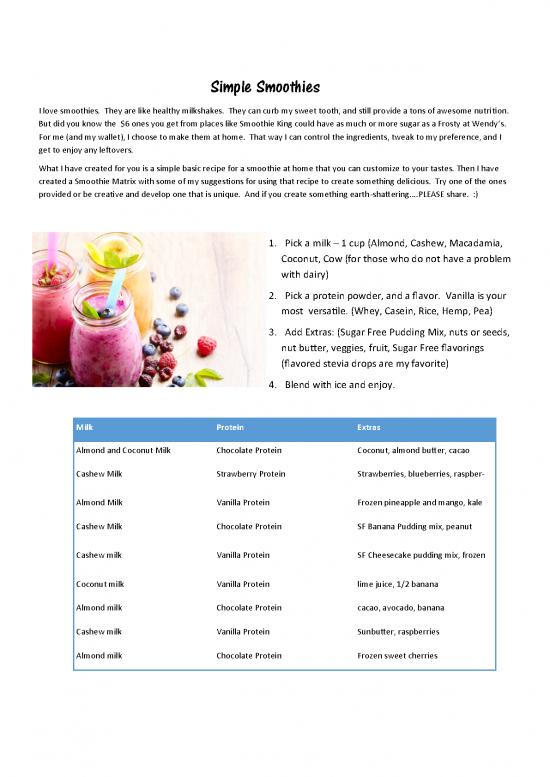 picture Basic Nutrition Pdf 132657 | Smoothies