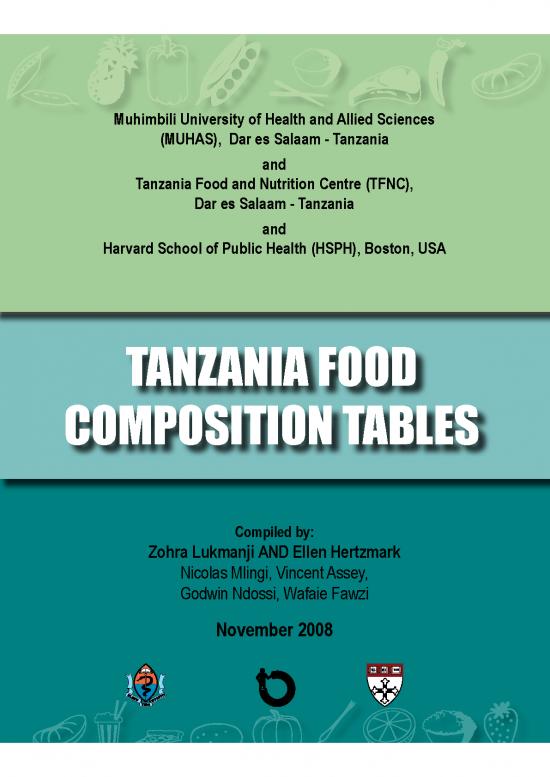 picture Nutrition Pdf 131556 | Tanzania Food Composition Tables