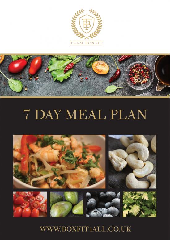 picture Nutrition Pdf 131158 | Team Box Fit 7 Day Meal Plan