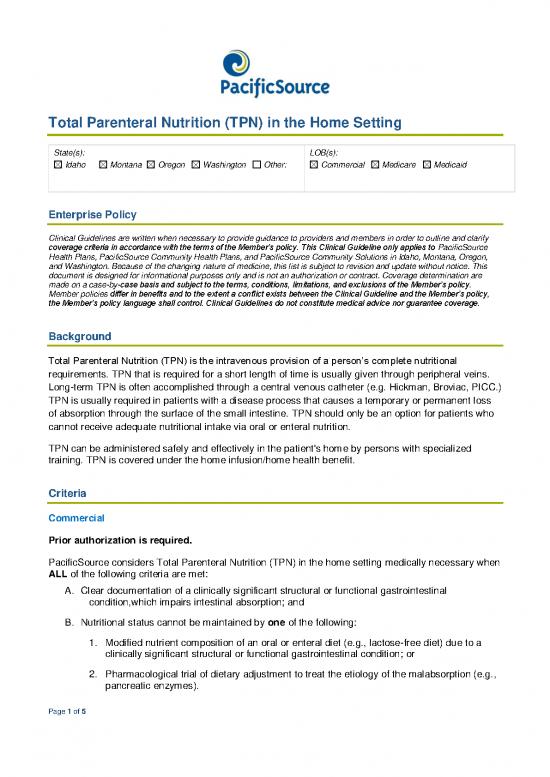 picture1_Total Parenteral Nutrition Pdf 132198 | Total Parenteral Nutrition (tpn) In The Home Setting