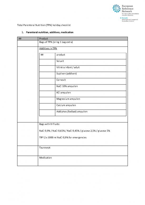 picture Total Parenteral Nutrition Pdf 131881 | Tpn Holiday Checklist
