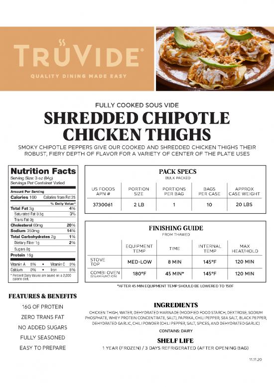 picture Nutrition Pdf 131240 | Truvide Spec Sheet Chipotle Chx 21 5