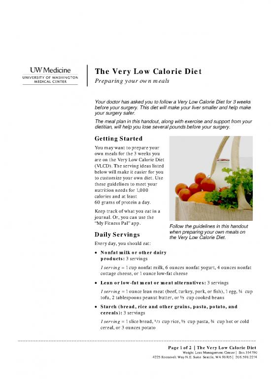 picture Nutrition Pdf 131143 | Very Low Calorie Diet Preparing Your Own Meals