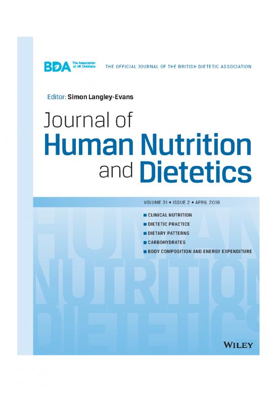 picture Nutrition In Clinical Practice Pdf 132828 | Vol 31 N0 2 April 2018