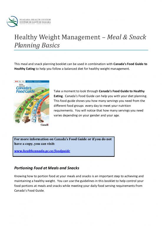 picture Nutrition Pdf 131383 | Weightmanagementmealandsnackplanningbasics2013