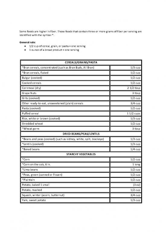 Food Calories List Pdf 131853 | The Diabetic Exchange List