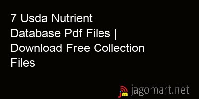 picture 7 Usda Nutrient Database Pdf Files | Download Free Collection Files