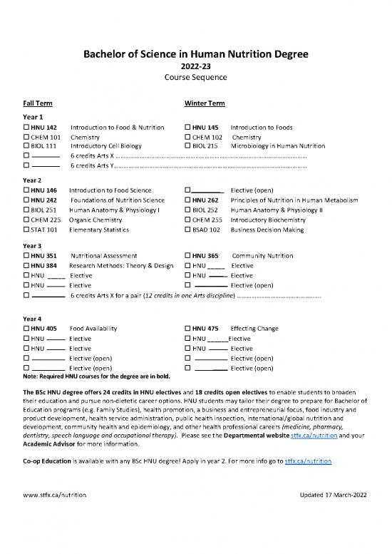 picture Community Nutrition Pdf 134035 | 1 B Sc Human Nutrition Course Sequence 2022 Yellow 0