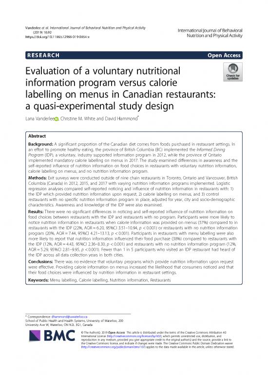 picture Healthy Diet Pdf 134649 | 2019 Menu Labelling Ijbnpa Vanderlee Et Al