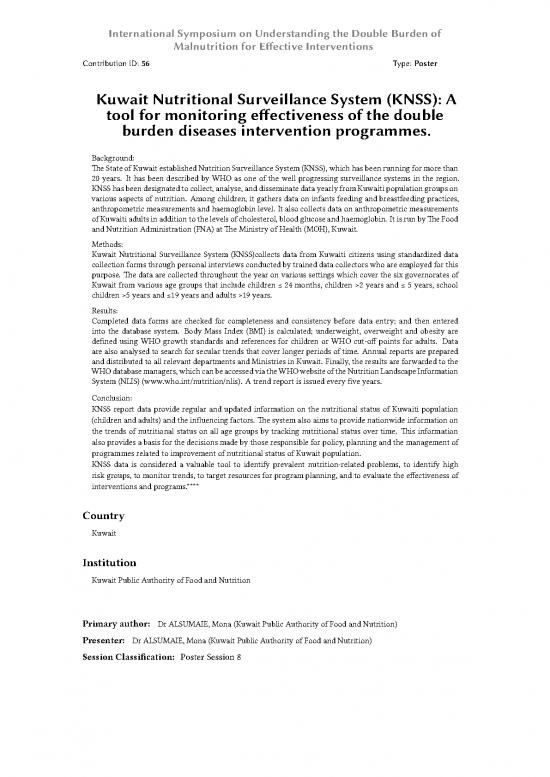 picture Nutritional Surveillance Pdf 134574 | Contribution