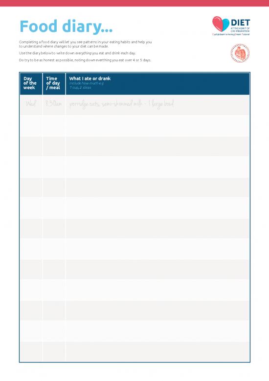 picture1_Diet Therapy Pdf 133470 | Eas Food Diary
