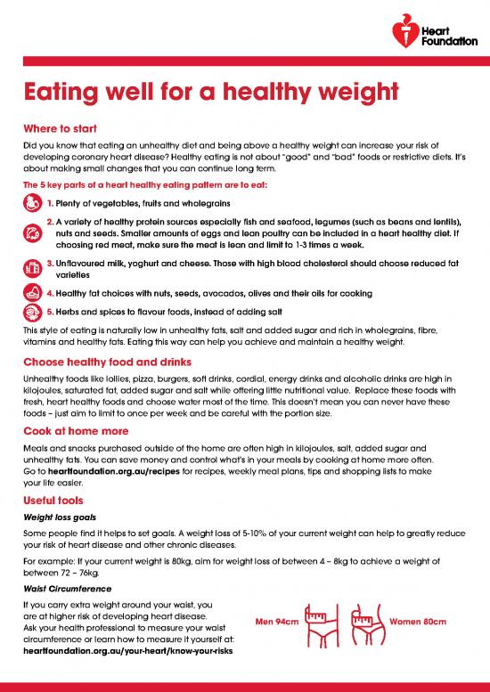 picture Heart Healthy Diet Pdf 133766 | Eating Well For A Healthy Weight