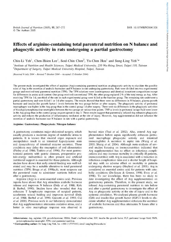 picture Parenteral Nutrition Pdf 133310 | Effects Of Arginine Containing Total Parenteral Nutrition On N Balance And Phagocytic Activity In Rats Undergoing A Partial Gastrectomy