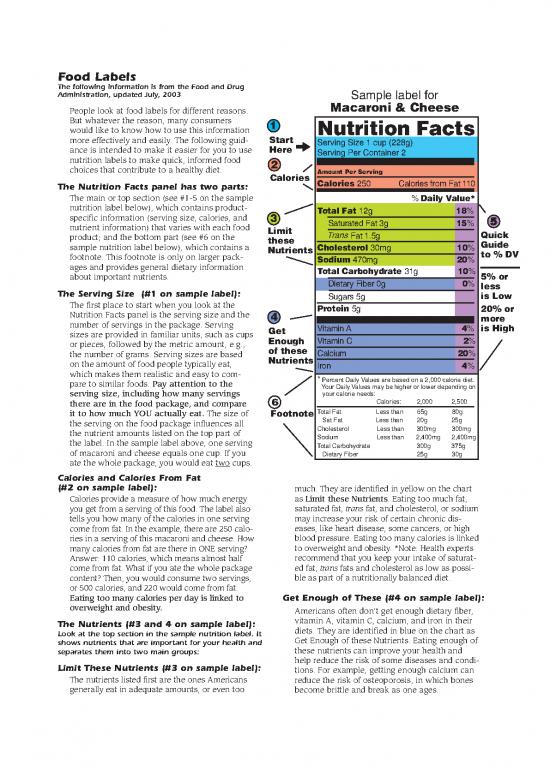 picture Diet Therapy Pdf 134331 | Food Label