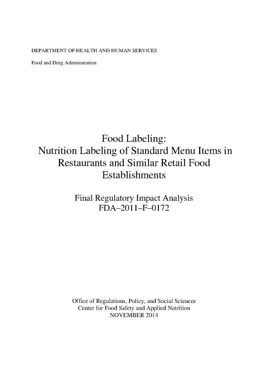 picture1_Food Nutrition Pdf 134821 | Food Labeling  Nutrition Labeling Of Standard Menu Items In Restaurants And Similar Retail Food Establishments   Final Regulatory Impact Analysis