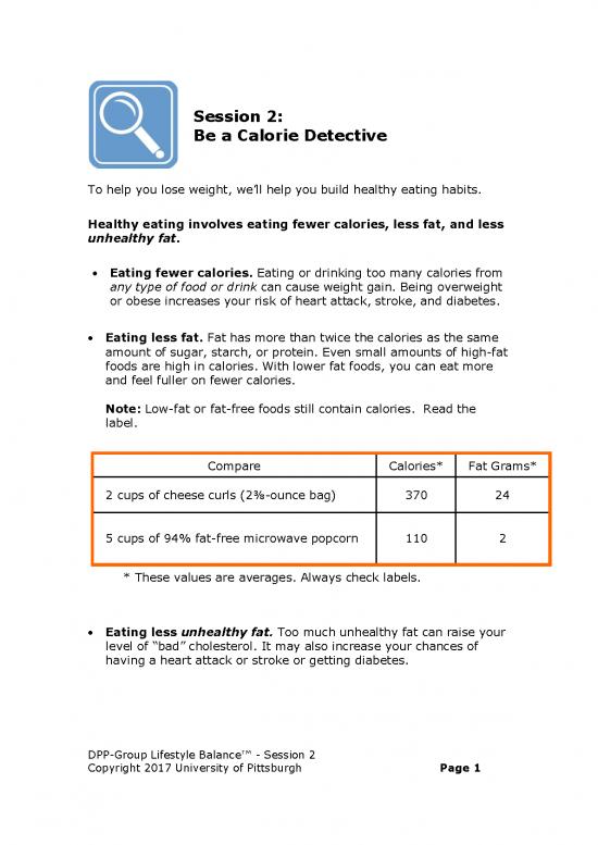 picture Healthy Eating Pdf 133468 | Glb Session 2 Be A Calorie Detective Final 1