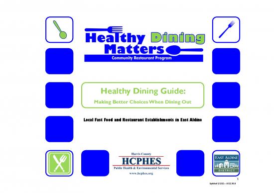 picture Kfc Nutrition Pdf 134416 | Healthy Dining Matters Dining Guide Eastaldine 2015