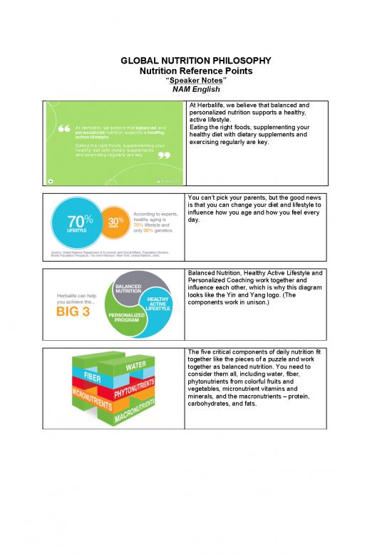 picture Diet Therapy Pdf 133773 | Herbalife Global Nutrition Philosophy Speaker Notes Nam Usen
