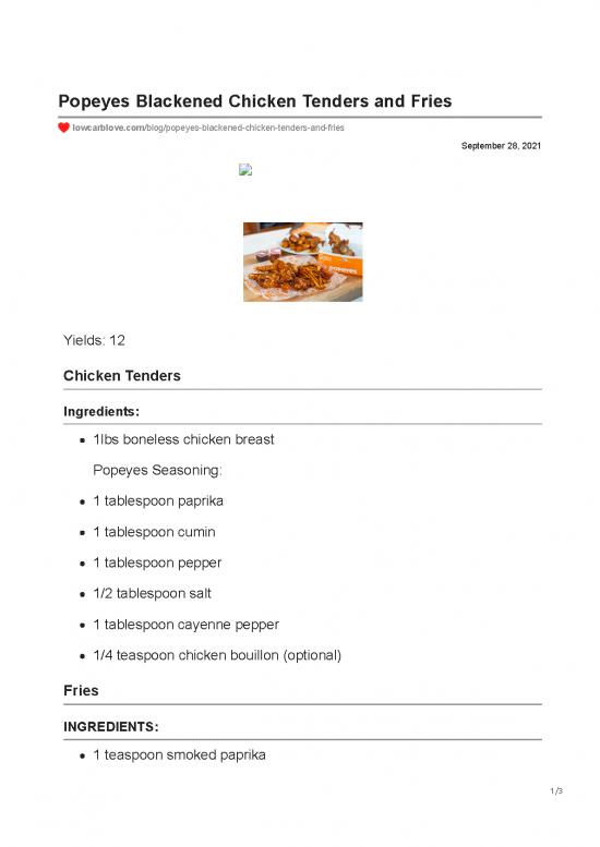 picture_Popeyes Nutrition Pdf 132972 | Lowcarblovcom Popeyes Blackened Chicken Tenders And Fries