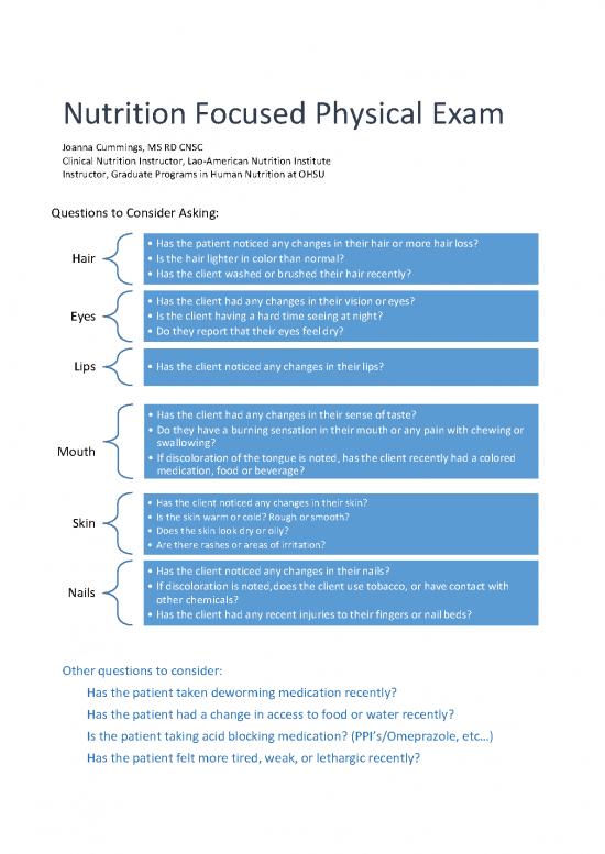picture Nutrition Focused Physical Exam Pdf 134729 | Nfpe Iaand Handout 2018