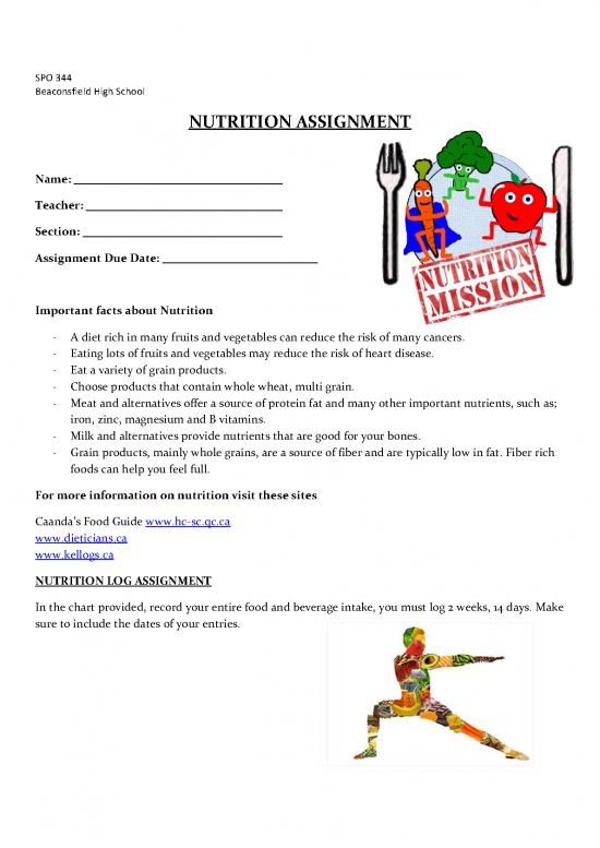 picture High Fiber Diet Pdf 134552 | Nutrition Assignment