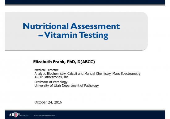picture Nutritional Status Pdf 134417 | Nutritional Assesment   Vitamin Testing (slides)