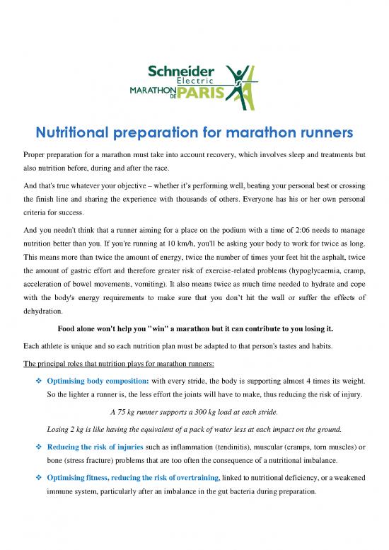 picture Nutrition For Runners Pdf 132979 | Nutritional Preparation For Marathon Runners