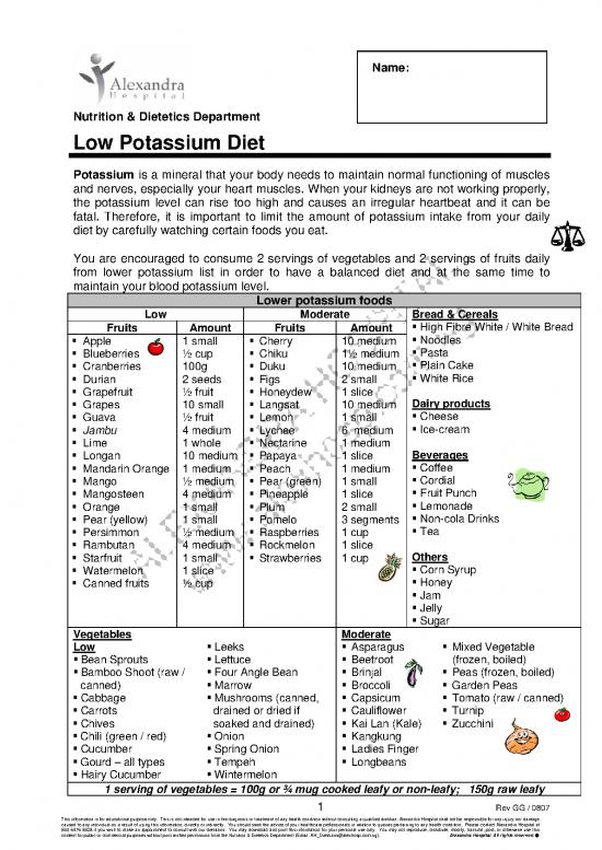 picture Foods High In Potassium Pdf 134746 | Pf 963 Low Potassium Diet