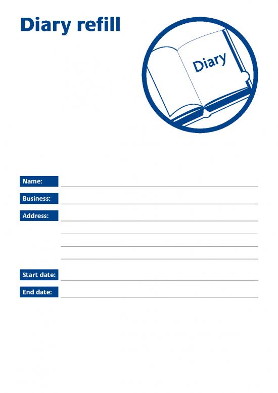 picture_Food Diary Template Pdf 133306 | Sfbb Catering Pack Diary Refill