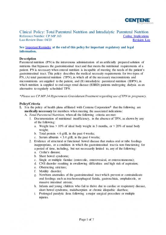 picture1_Parenteral Nutrition Pdf 133754 | Tpnidpn