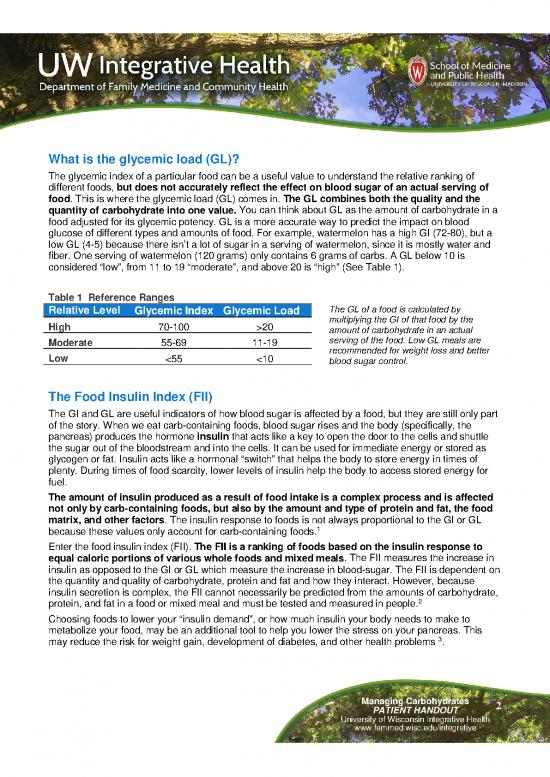 Diet Therapy Pdf 133571 | Handout Glycemic Index Patient