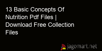 picture 13 Basic Concepts Of Nutrition Pdf Files | Download Free Collection Files