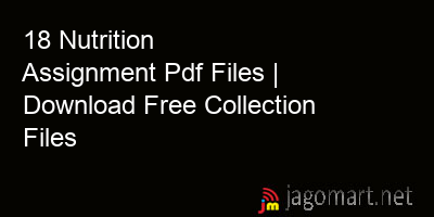 picture 18 Nutrition Assignment Pdf Files | Download Free Collection Files