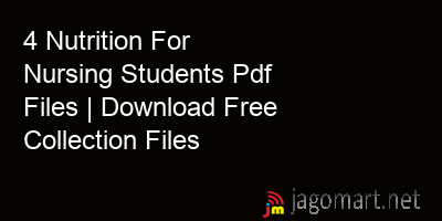 picture 4 Nutrition For Nursing Students Pdf Files | Download Free Collection Files