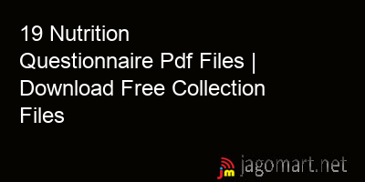 picture 19 Nutrition Questionnaire Pdf Files | Download Free Collection Files