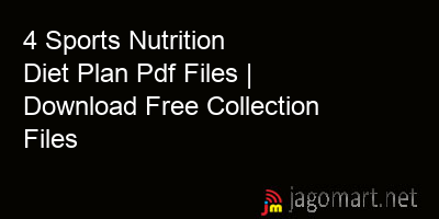 picture 4 Sports Nutrition Diet Plan Pdf Files | Download Free Collection Files