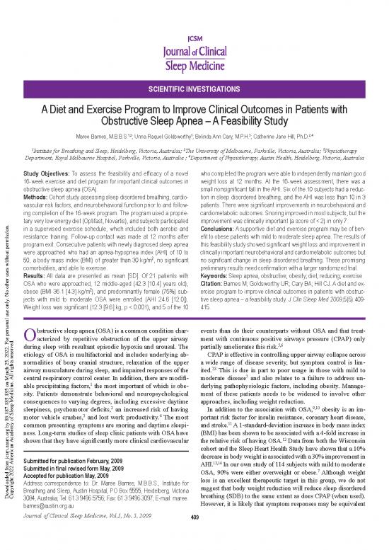 picture_A Diet And Exercise Program To Improve Clinical Outcomes In Patients With Obstructive Sleep Apnea – A Feasibility Study