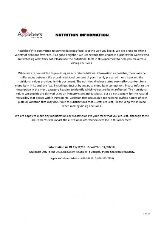 picture Nutrition Facts Pdf 136311 | Applebees Nutrition Information 20181114