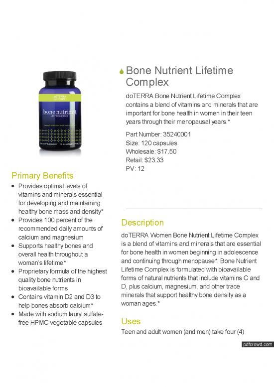 picture Doterra Bone Nutrient Pdf 136258 | Bone Nutrient Complex Anglais