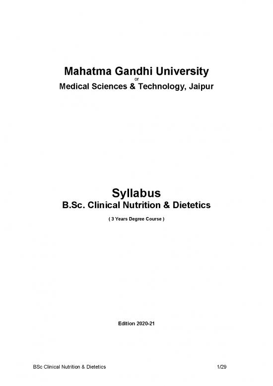 picture1_Nutrition Therapy Pdf 137607 | Bsc Clinical Nutrition & Dietetics