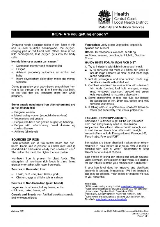 picture1_Iron Diet Pdf 135666 | Cclhd   Iron Are You Getting Enough