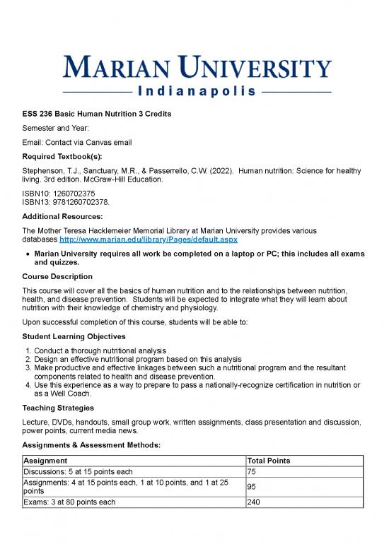 picture Nutrition Physiology Pdf 137724 | Course Syllabus Ess 236 Basic Human Nutrition Sp2022